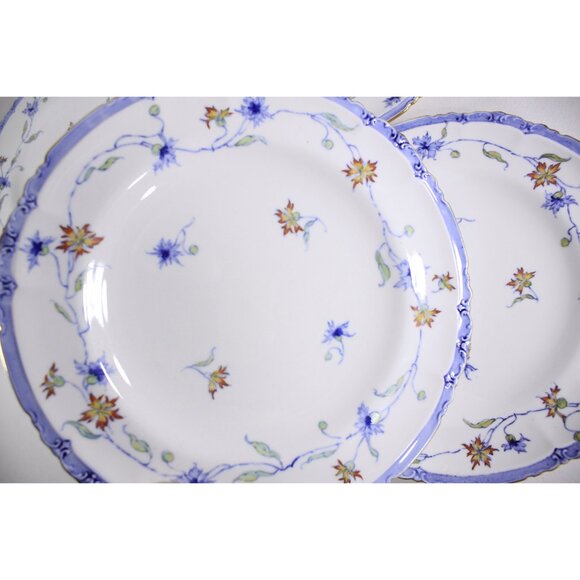 Vintage SET of 4 Royal Crown Derby classic dinner plates, 1921 - 1940 white blue - Picture 8 of 10